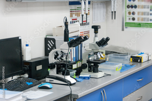 medical laboratory in the veterinary clinic
