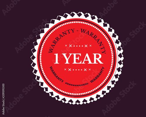 1 year warranty icon stamp