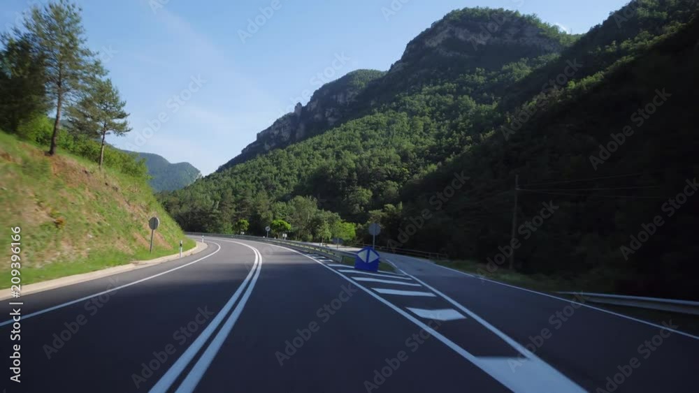 Driving car in the mountains First point of view Driving car in the mountains First point of view