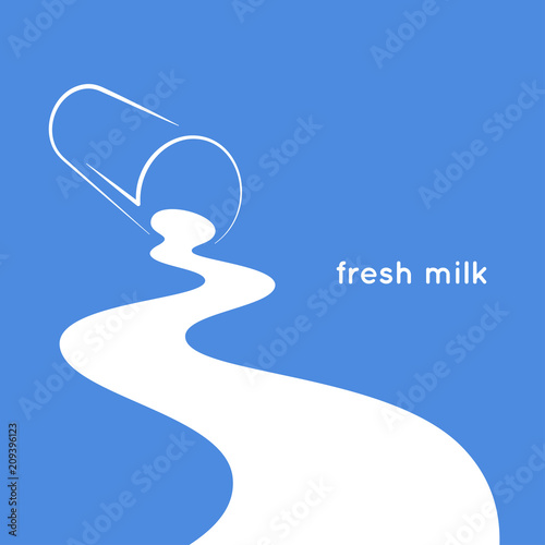 spilled milk glass design on blue background