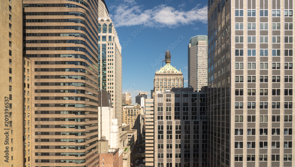 Office buildings panorama around 45th Street in New York