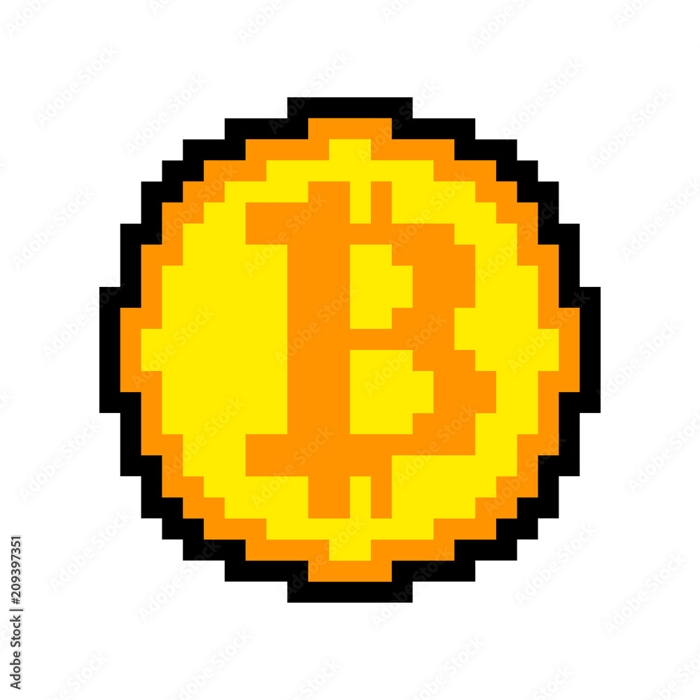 Bitcoin Pixel art isolated. crypto currency 8 bit. Cryptocurrency digital. Coin ector illustration Bitcoin Pixel art isolated. crypto currency 8 bit. Cryptocurrency digital. Coin ector illustration