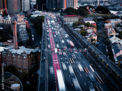 Over looking traffic over the Sydney Western Distributor.