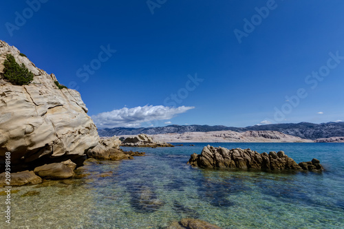 Rocky beach at the island of Pag, Croatia © argentumphotos