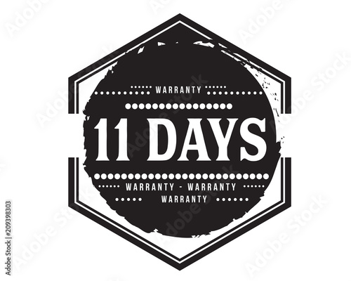 11 days warranty icon stamp guarantee
