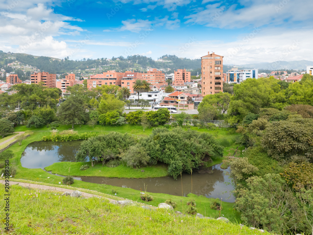 panorama of Cuenca from the Pumapungo park