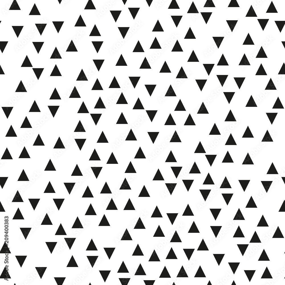 Seamless background with triangles. Modern minimalistic style. One color black on white. Geometric pattern. Seamless background with triangles. Modern minimalistic style. One color black on white. Geometric pattern.