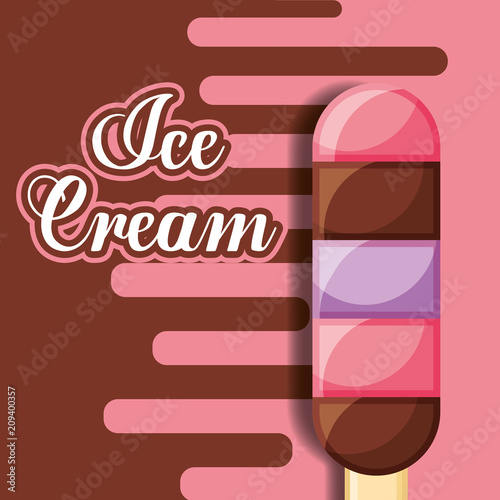 ice cream lollipop differents flavors vector illustration