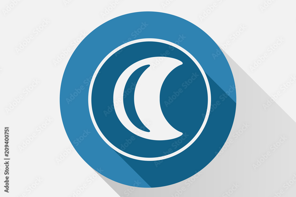 Icono azul de una luna. Icono azul de una luna.