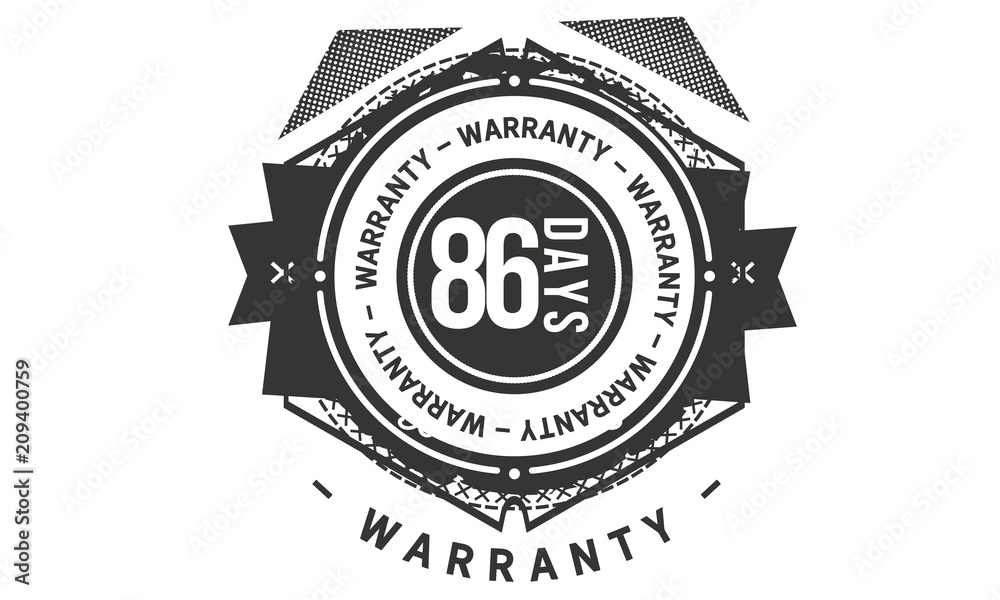 Fototapeta premium 86 days warranty icon stamp guarantee