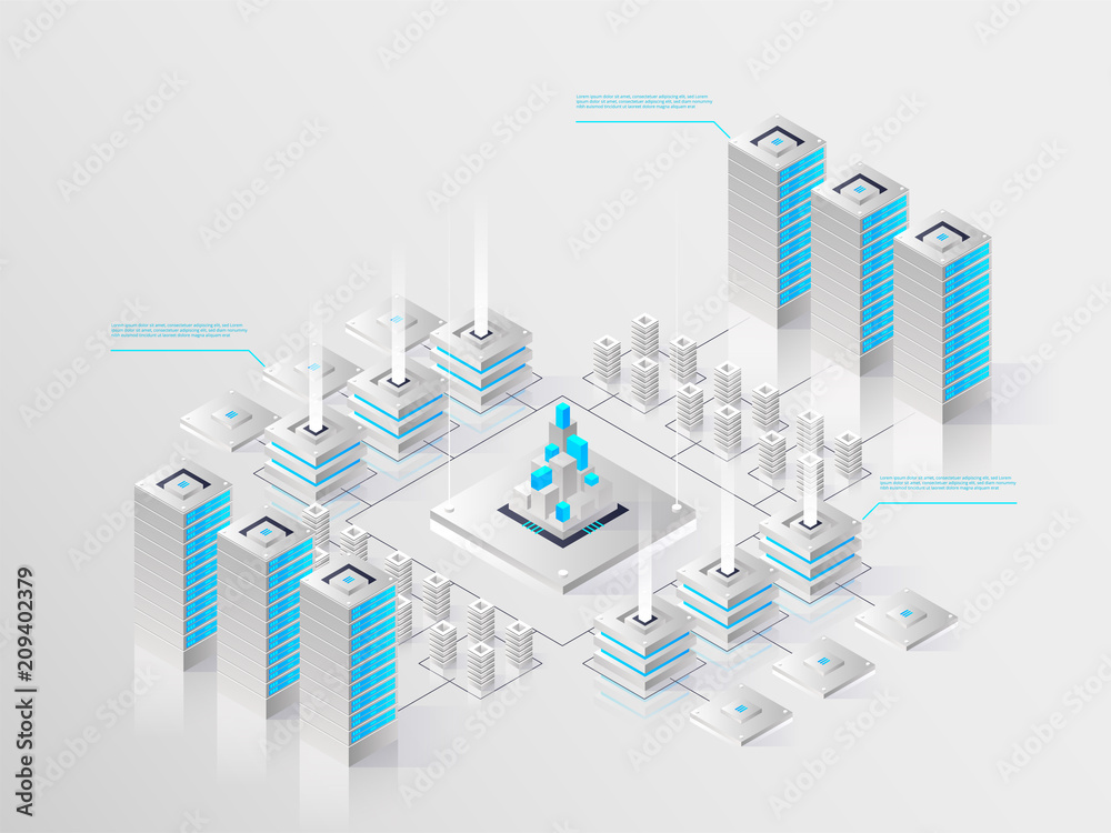 Obraz premium Big modern data center, server room