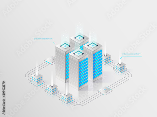Big modern data center, server room
