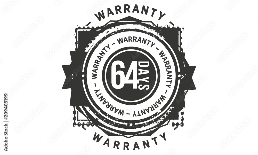 64 days warranty icon stamp guarantee