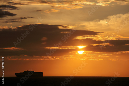 sunset with ship © rhorex