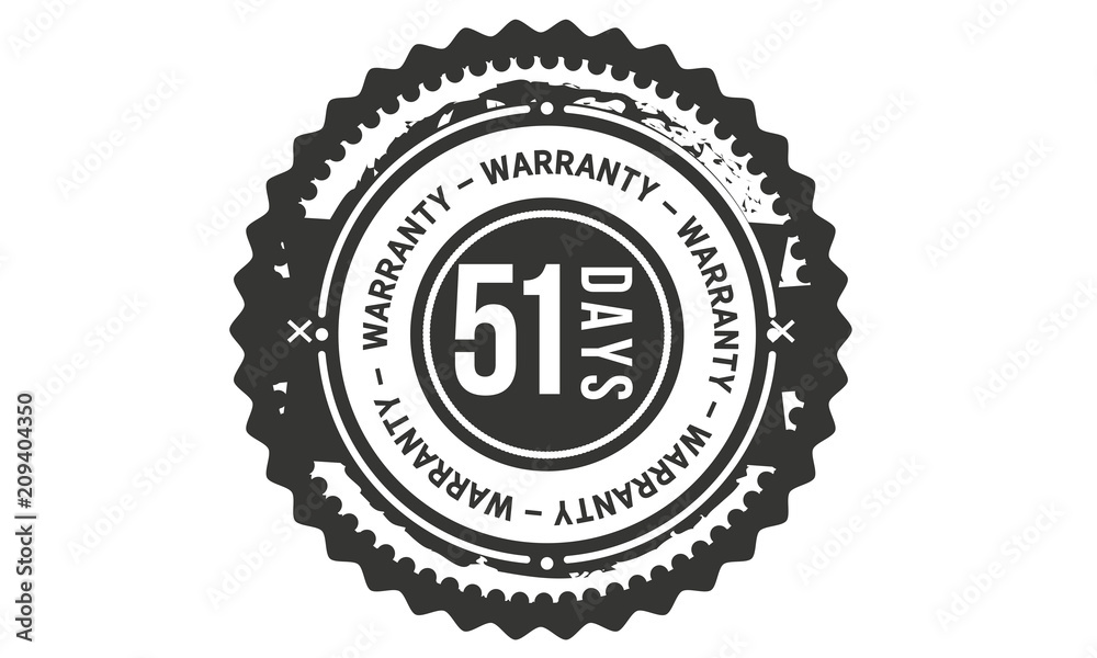 Naklejka premium 51 days warranty icon stamp guarantee