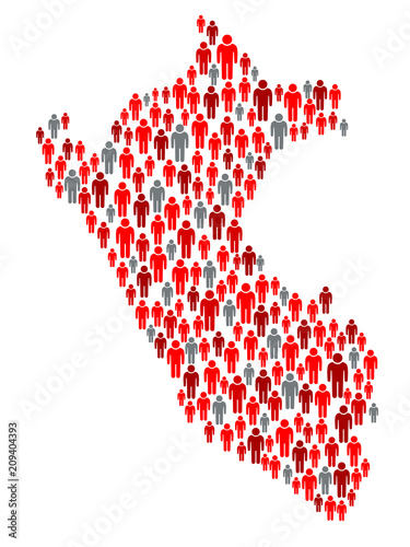 Peru map People Population. Vector illustration