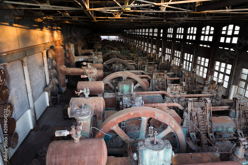 Old Rusty Steel Building Machinery in Bethlehem Steel Stacks showing industry and work industrial engineering