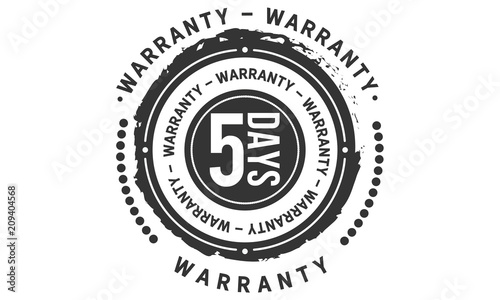 5 days warranty icon stamp guarantee