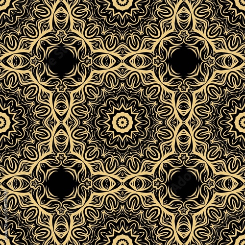 Decorative floral ornament. seamless pattern. vector illustration. Tribal Ethnic Arabic, Indian, motif. for interior design, wallpaper.