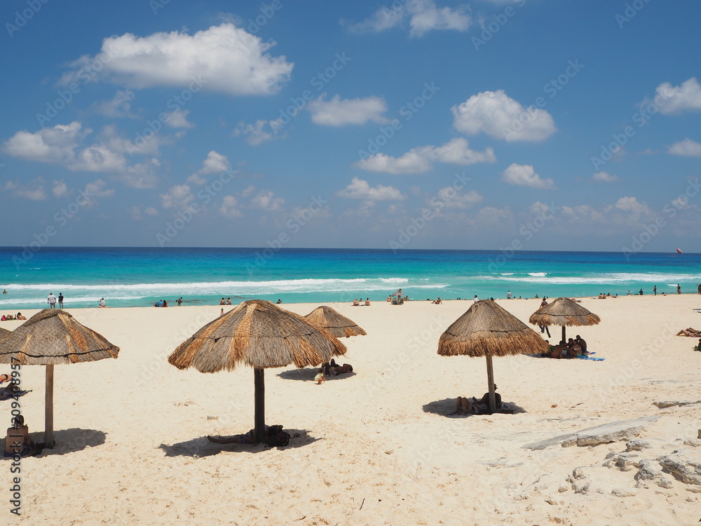 the Cancun beach in Mexico