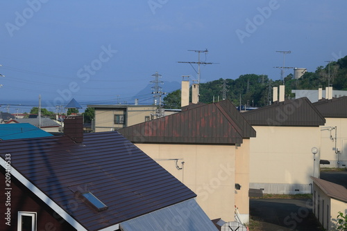 住宅街 屋根と煙突