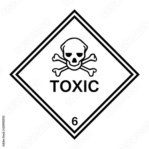 Hazard Warning Toxic 6 Labels
