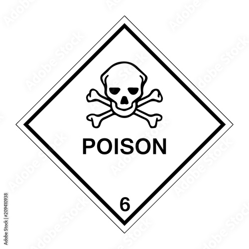 Hazard Warning Poison 6 Labels