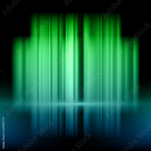 Abstract background with green and blue lights