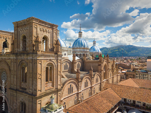 Ecuador Cuenca aerial drone view Immaculate Conception