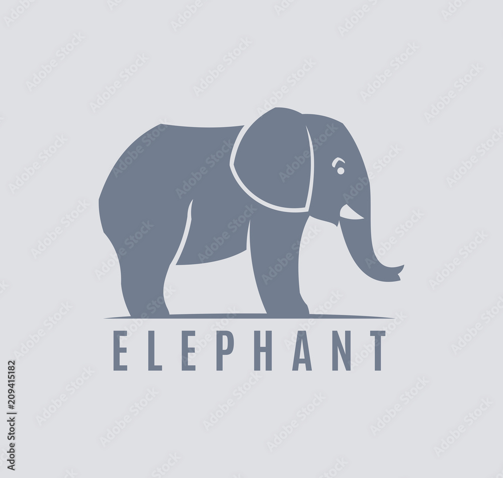 Obraz premium Standing Elephant silhouette