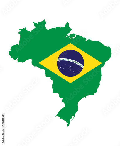 Brazil Map with Flag Infographic Vector