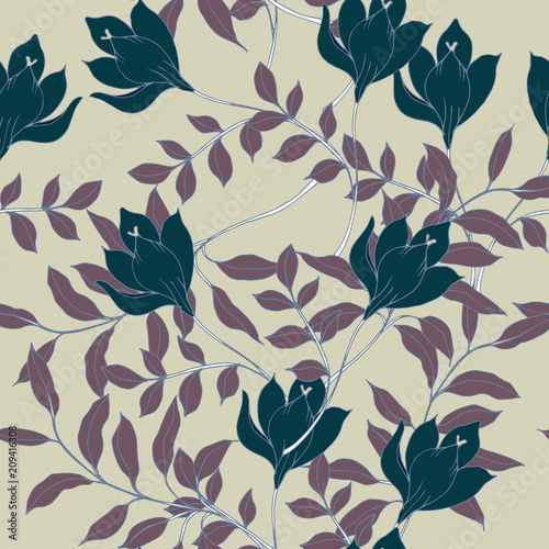 Abstract elegance pattern with floral background.