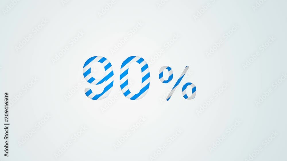 Colour stripes 90 percent numerical background animation Colour stripes 90 percent numerical background animation