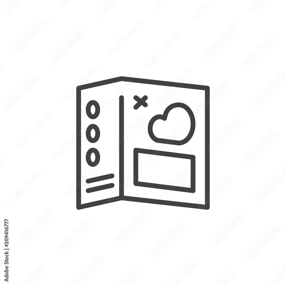 Hotel guide book outline icon. linear style sign for mobile concept and web design. Water park paper map simple line vector icon. Symbol, logo illustration. Pixel perfect vector graphics Hotel guide book outline icon. linear style sign for mobile concept and web design. Water park paper map simple line vector icon. Symbol, logo illustration. Pixel perfect vector graphics