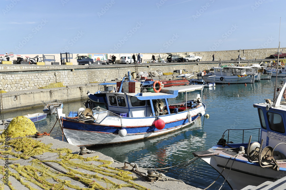 Fischerboote, Venezianischer Hafen, , Iraklion, Heraklion, Kreta, Griechenland. Europa