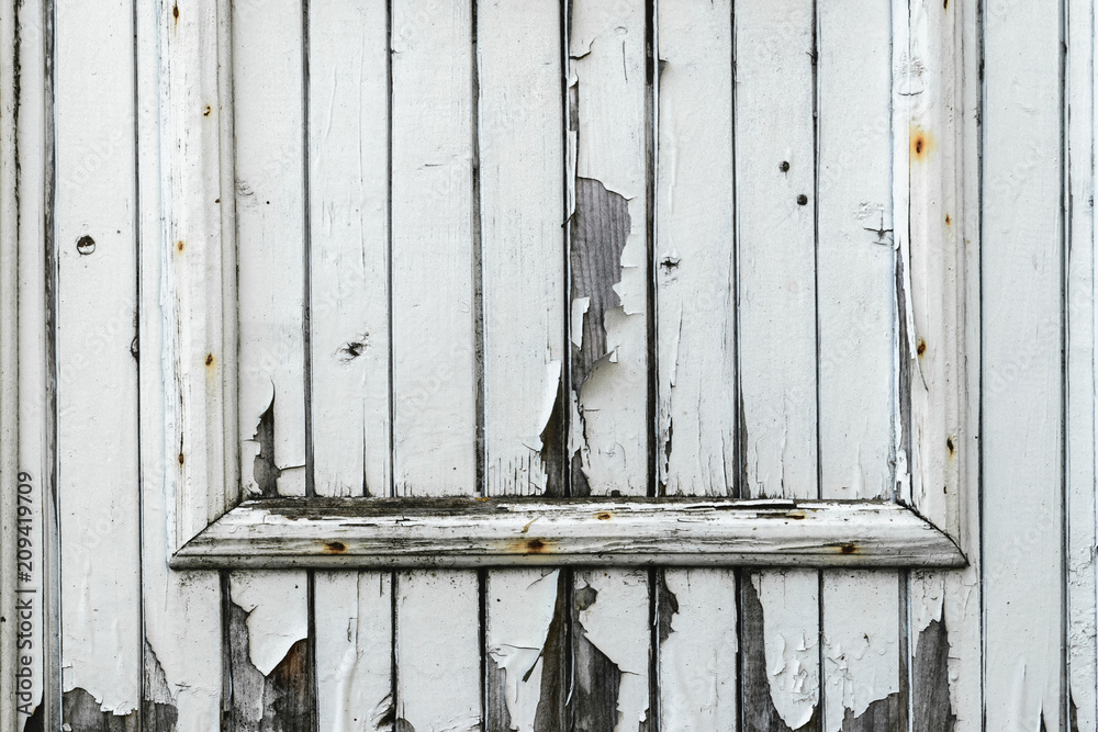 Background of Old Colored and Shattered White Paint on Old Gray Wooden Door Background of Old Colored and Shattered White Paint on Old Gray Wooden Door