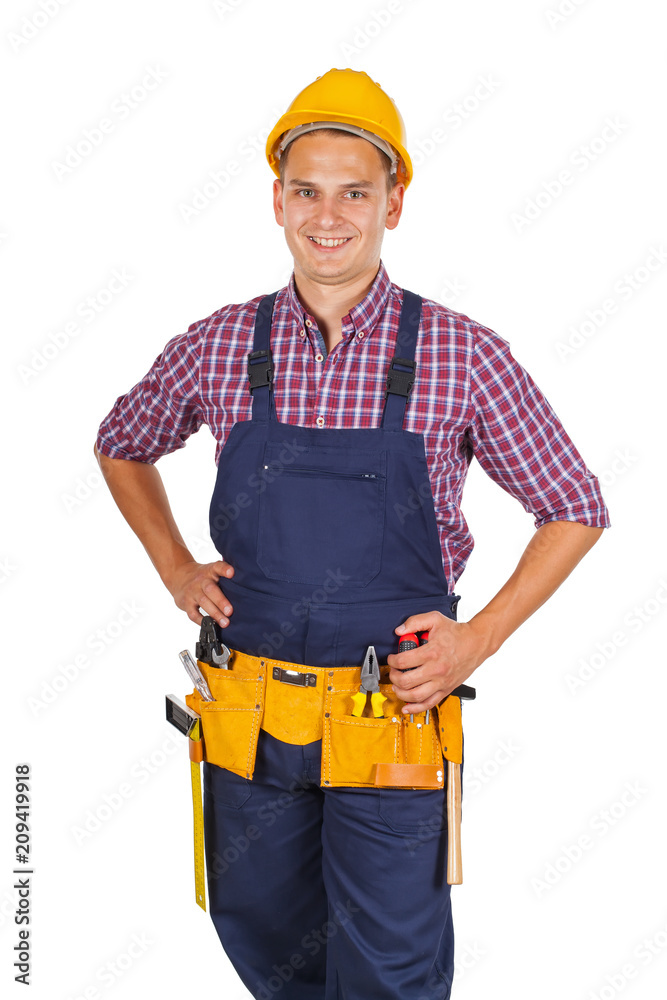 Smiling technician on isolated Smiling technician on isolated