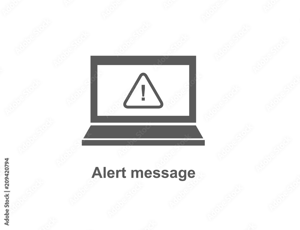 alert sign on laptop screen icon