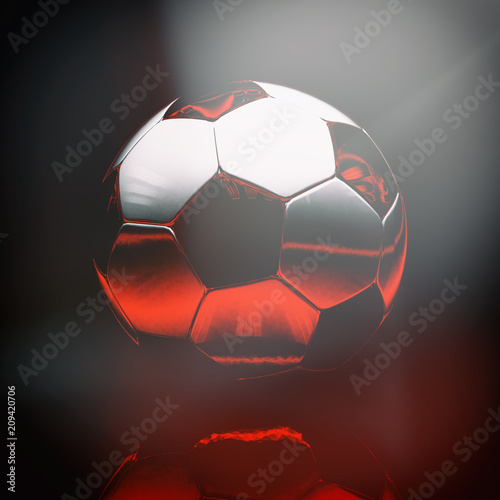Obraz na płótnie Realistic Soccer Ball On Dark Background