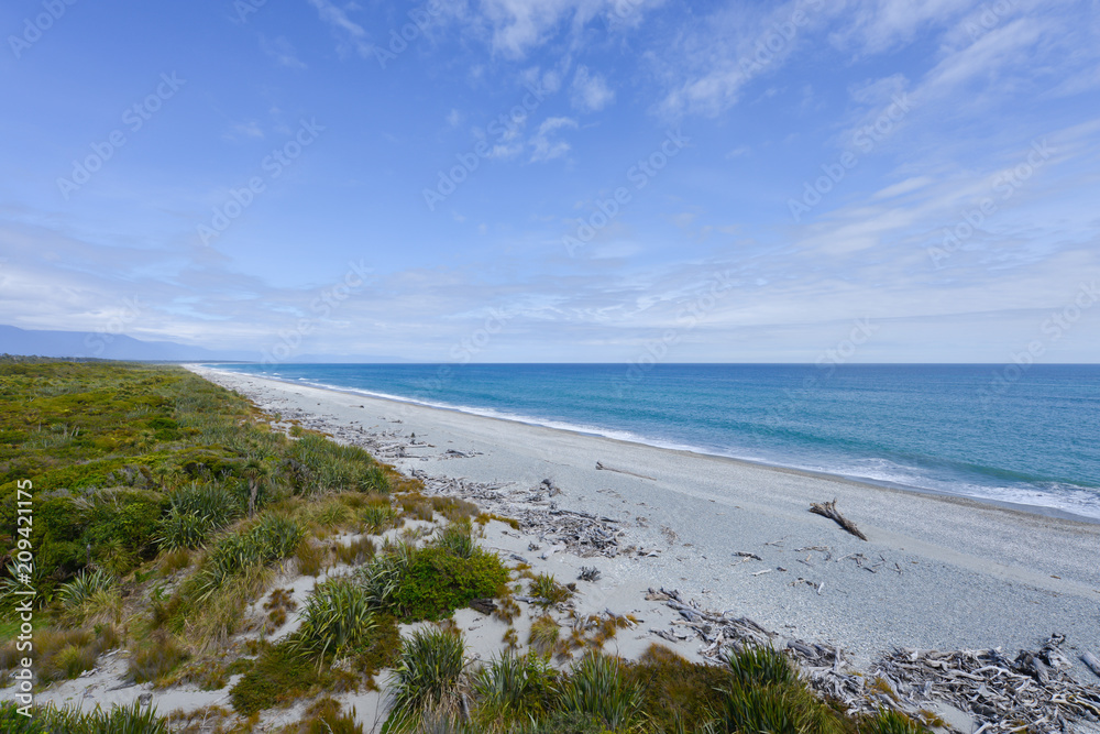 Sea and beach at the west of New Zealand south land