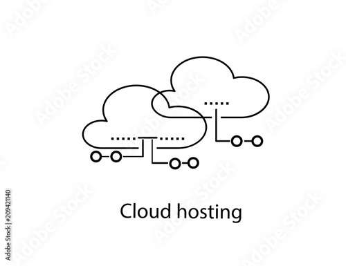 Modern cloud hosting icon