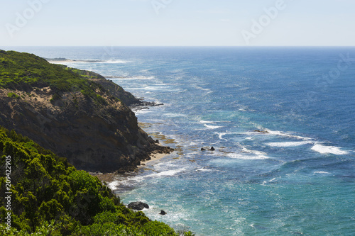 Coastline along the Great Otway National Park in the state of Victoria Australia