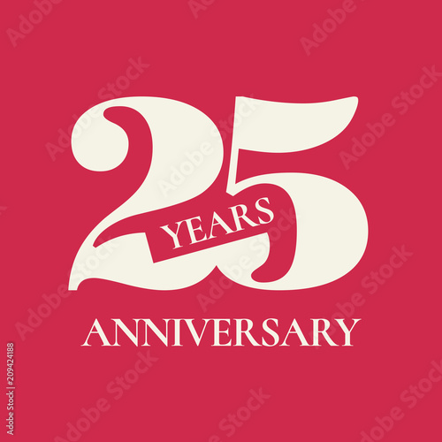 25 years anniversary vector icon, logo