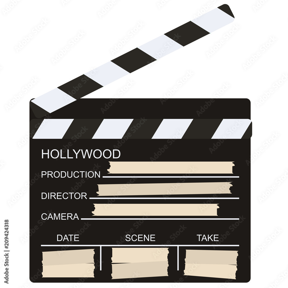 Obraz premium blank of director clapboard isolated on transparent background vector illustration 