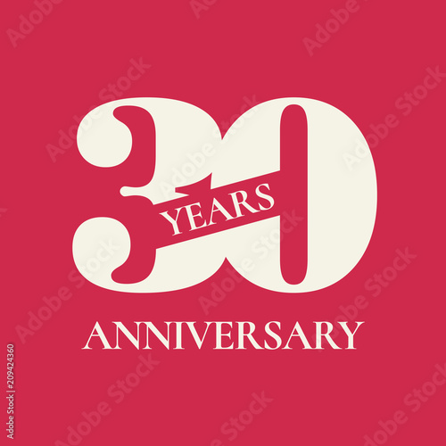 30 years anniversary vector icon, logo