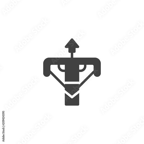 Battle crossbow with arrow vector icon. filled flat sign for mobile concept and web design. Ancient crossbow simple solid icon. Symbol, logo illustration. Pixel perfect vector graphics