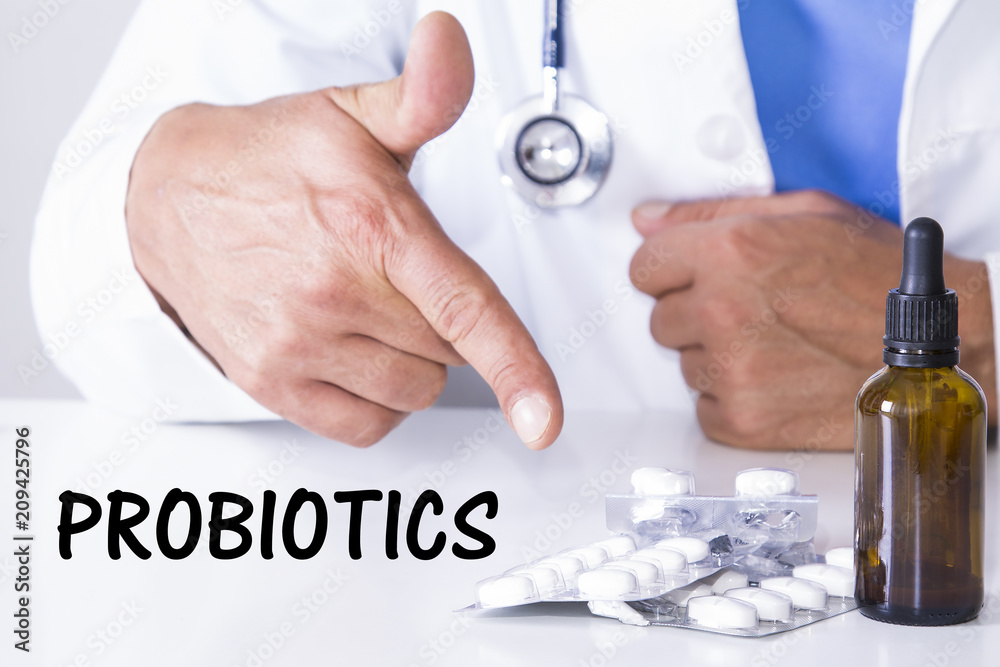probiotics, doctor with pills probiotics, doctor with pills