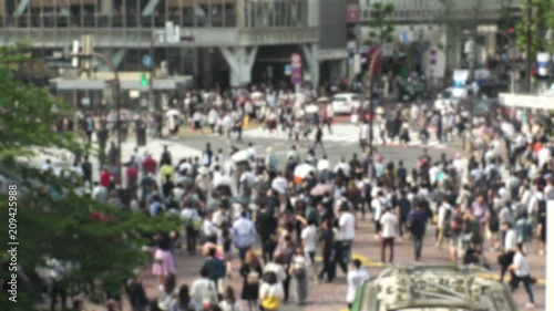 Wallpaper Mural SHIBUYA,  TOKYO,  JAPAN - CIRCA MAY 2018 : Scenery of SHIBUYA around big scramble crossing in BLURRED IMAGE. Torontodigital.ca