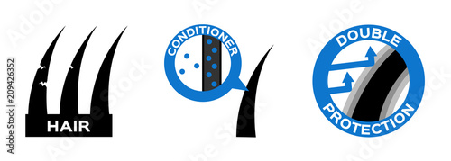 hair conditioner protection logo, icon and vector . anatomy
