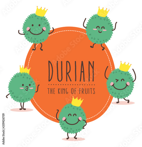 Cute Durian Vector / Mascot Vector Design